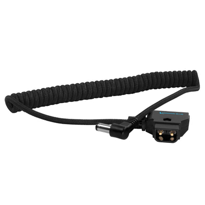 Kondor Blue D-Tap to 5.5 x 2.5mm DC coiled power cable in Raven Black main view
