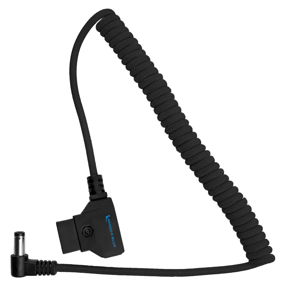 Kondor Blue D-Tap to 5.5 x 2.5mm DC coiled power cable in Raven Black alternate view