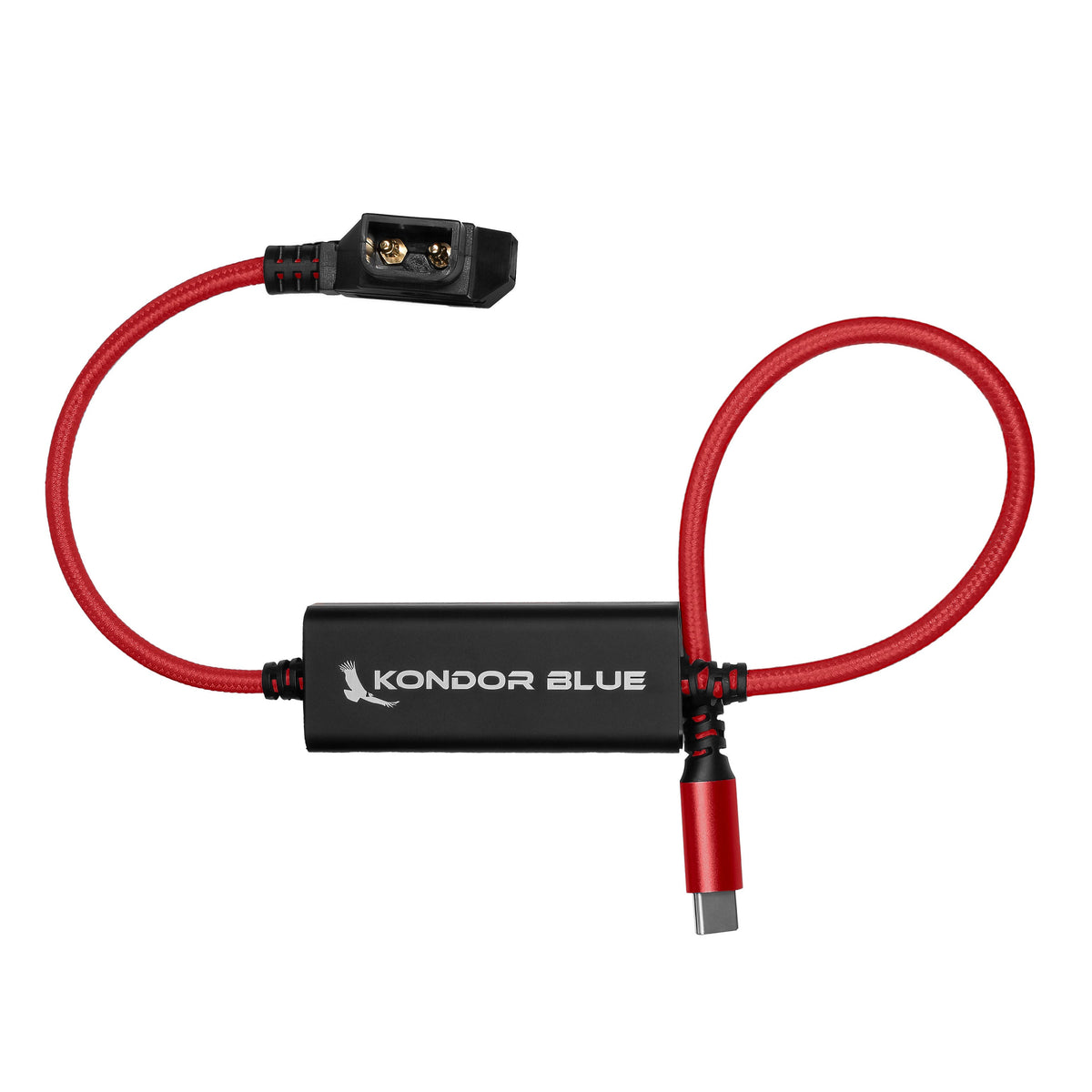 Kondor Blue 16 inch D-Tap to USB-C Power Delivery cable Cardinal Red