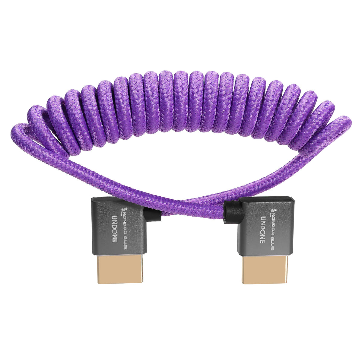 Kondor Blue Gerald Undone 90-degree full HDMI coiled cable Purple