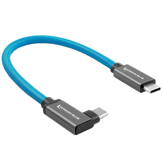Kondor Blue USB-C to USB-C right-angle cable Blue