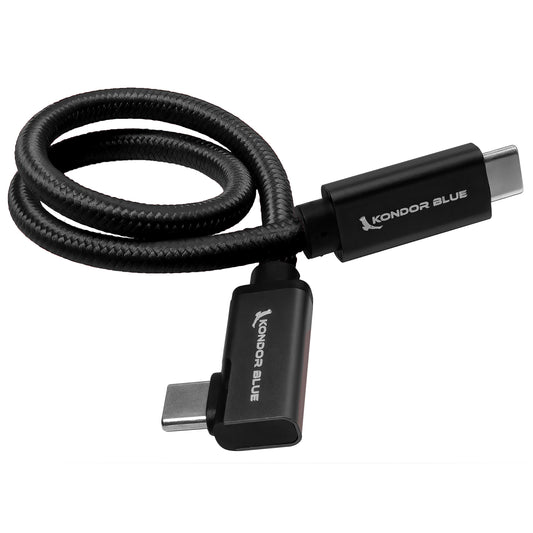 Kondor Blue USB-C to USB-C right-angle cable Raven Black