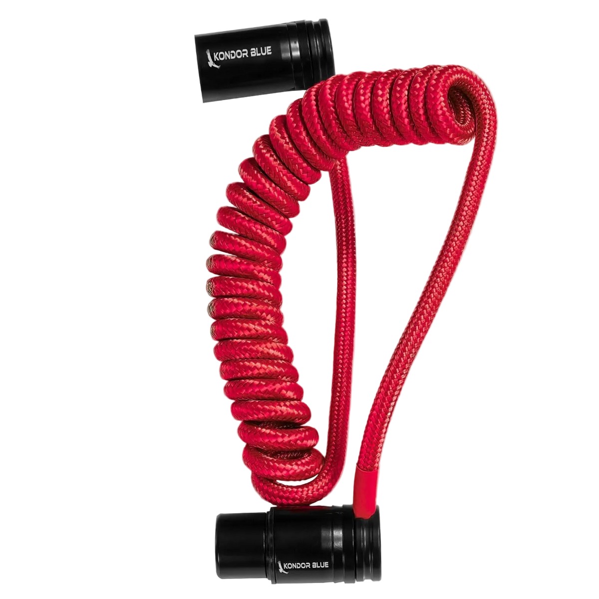 Kondor Blue 12 to 24 inch coiled low-profile right-angle XLR cable Cardinal Red main view