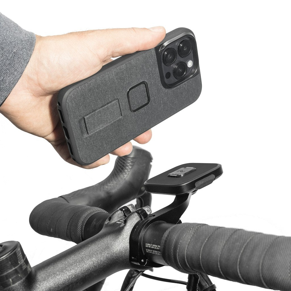 Peak Design Mobile Bike Mount Out Front v2 product detail and lifestyle image | Peak Design Australia | CameraHUB