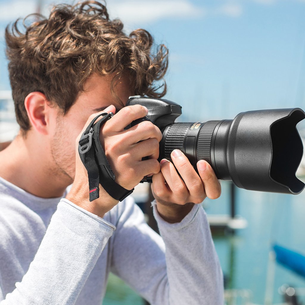Peak Design Clutch v3 camera hand strap in use
