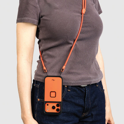 Peak Design Mobile Crossbody Strap Ibis worn crossbody