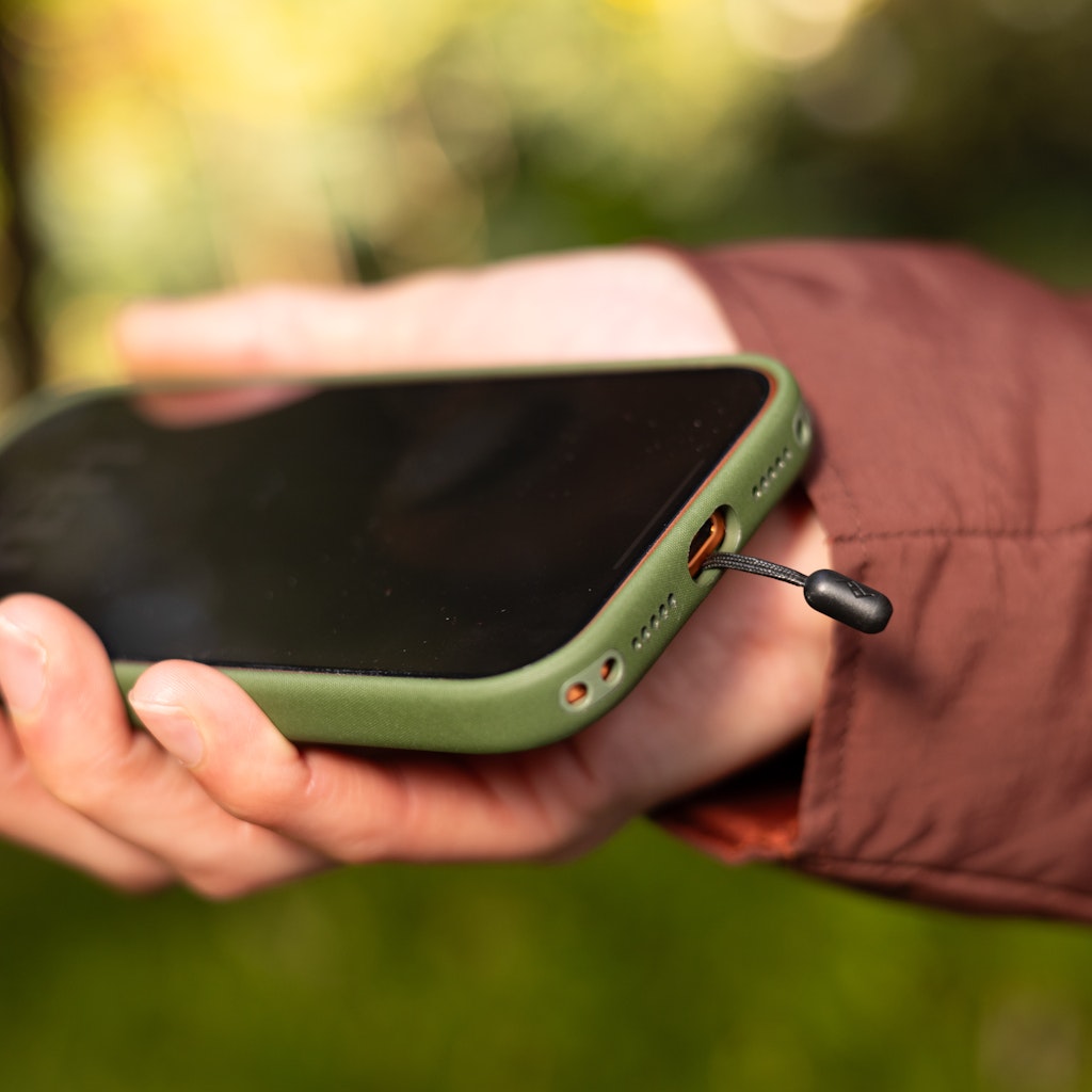 Peak Design Mobile Strap Adapter attached to phone case
