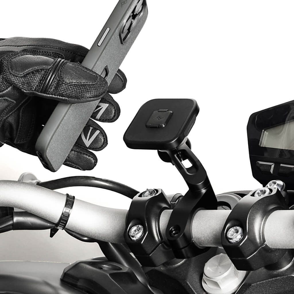Peak Design Motorcycle Bar Mount v2 installed on motorcycle
