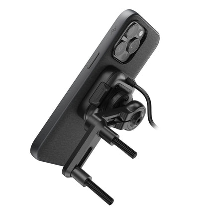 Peak Design Motorcycle Brake/Clutch Mount charging variant attached to phone