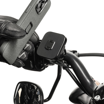 Peak Design Motorcycle Brake/Clutch Mount installed on motorcycle