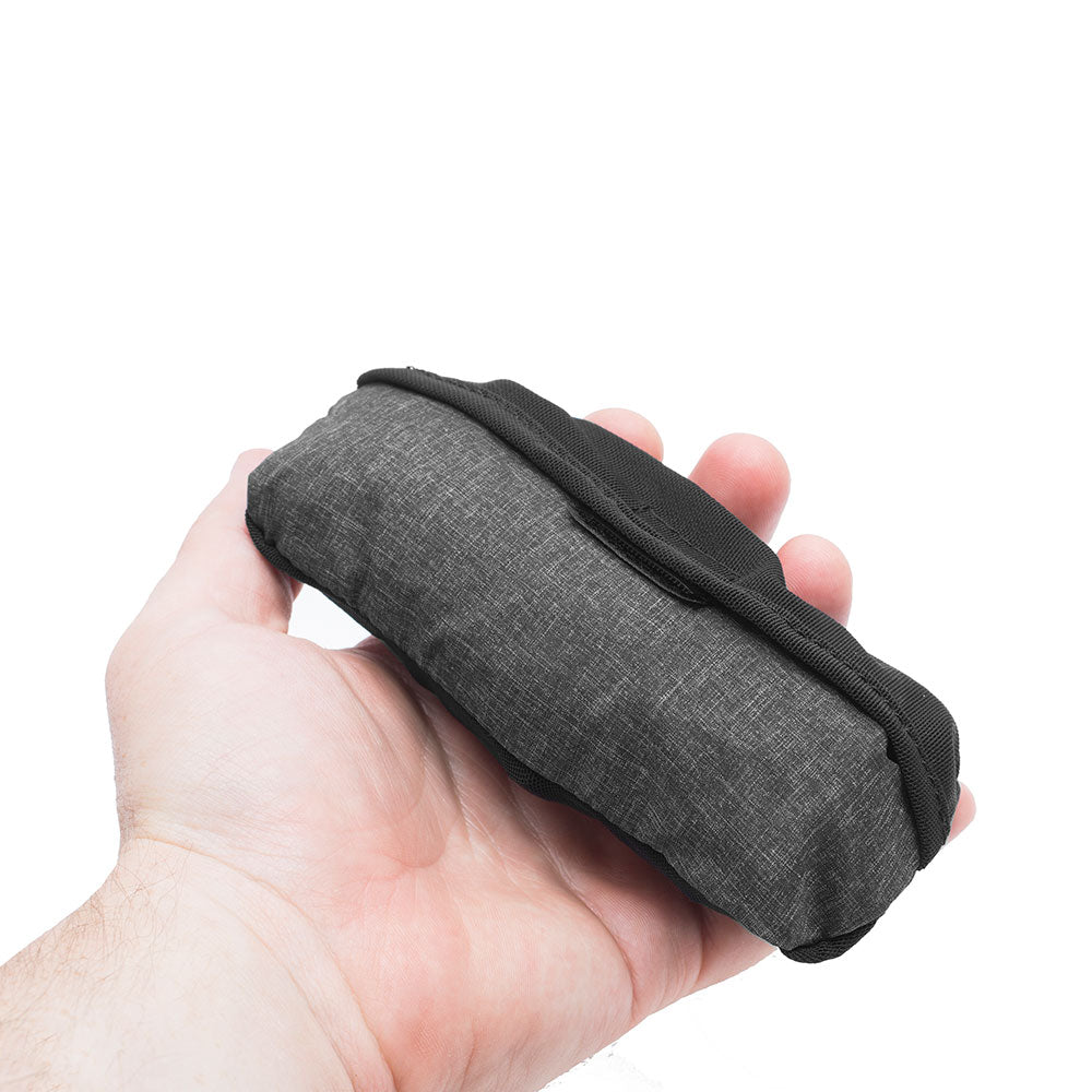 Peak Design Shoe Pouch Charcoal packed down