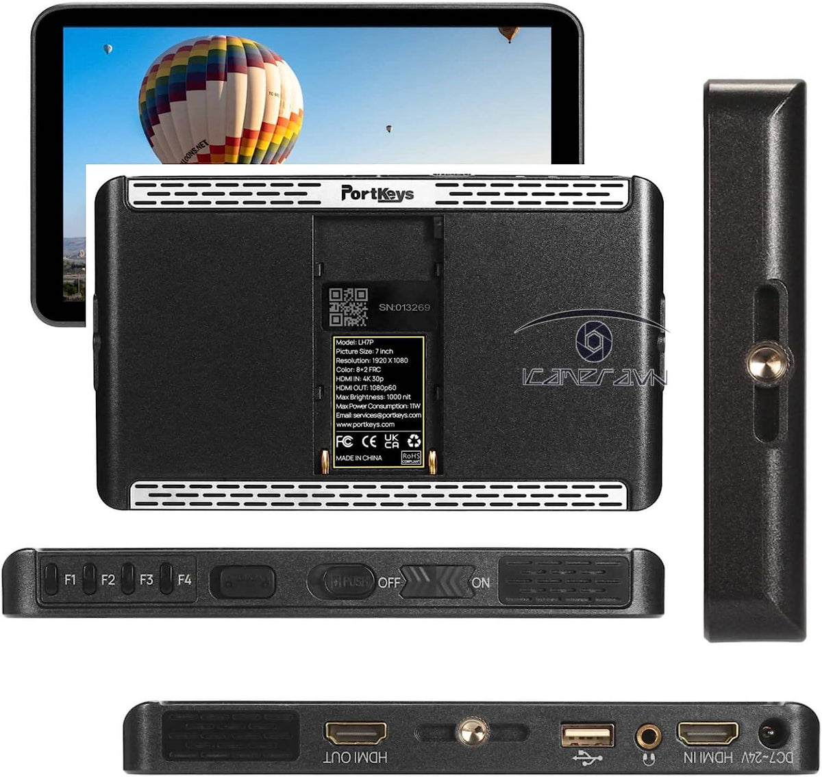Portkeys LH7P 7-inch 1000-nit HDMI wireless camera control monitor