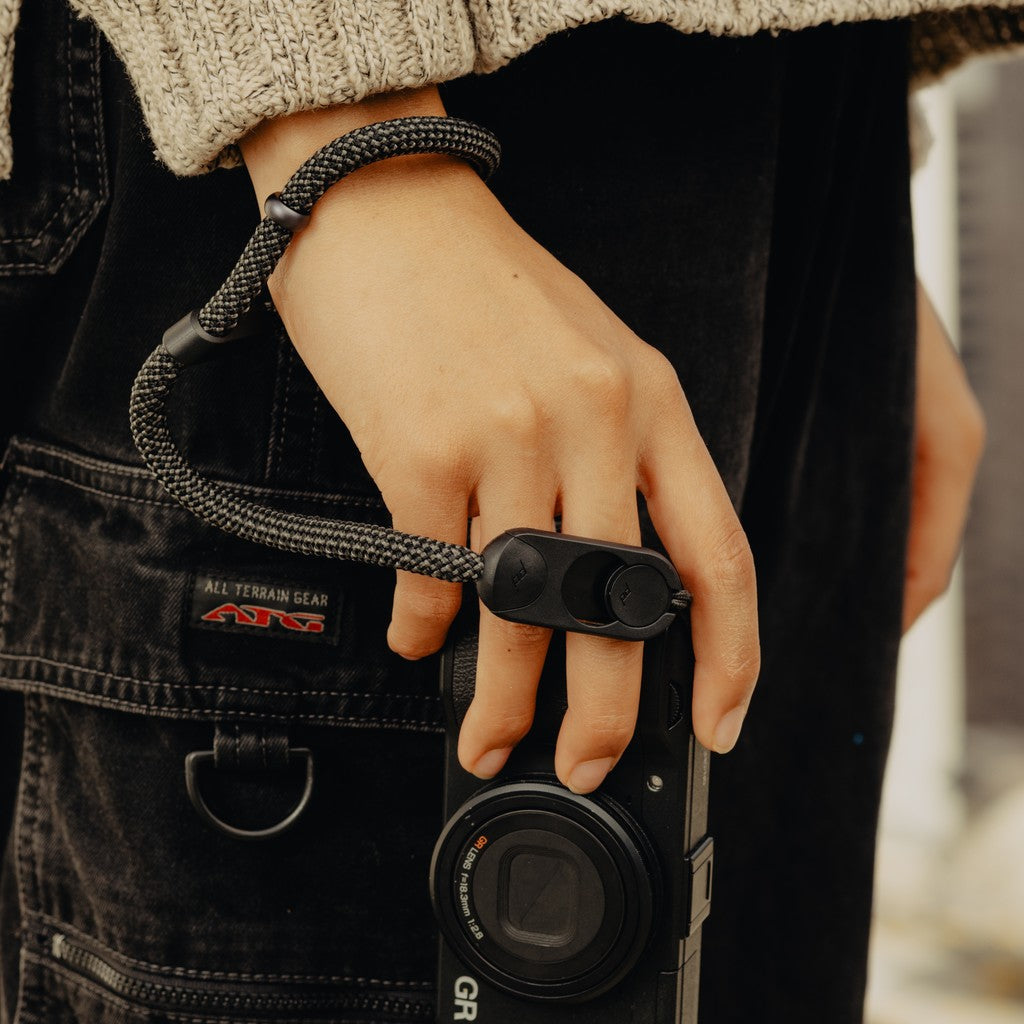 Peak Design Cuff Rope Camera Wrist Strap product detail and lifestyle image | Peak Design Australia | CameraHUB