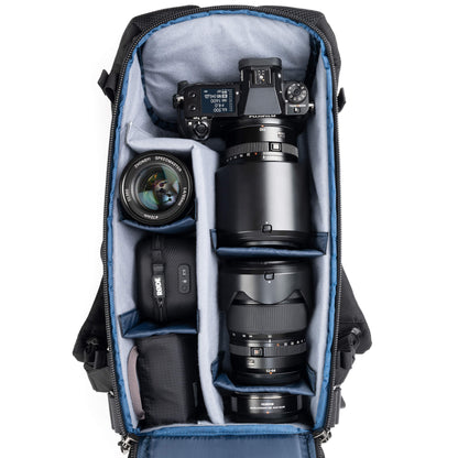 Think Tank DarkLight 14L configured with Fujifilm camera and lenses