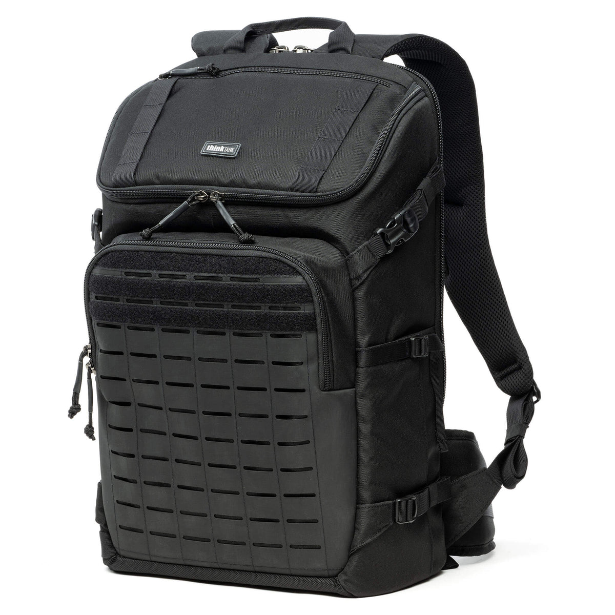 Think Tank DarkLight 25L Black tactical camera backpack front left view