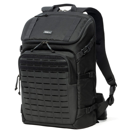 Think Tank DarkLight 25L Black tactical camera backpack front left view