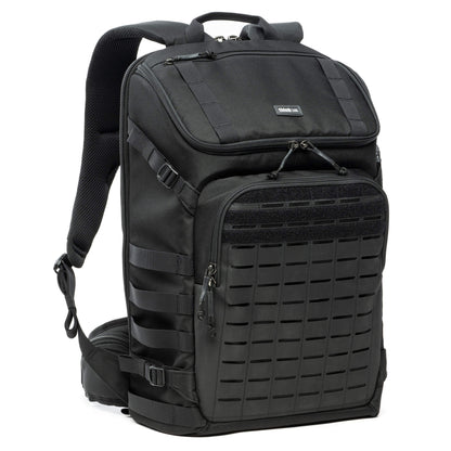 Think Tank DarkLight 25L Black tactical camera backpack front right view