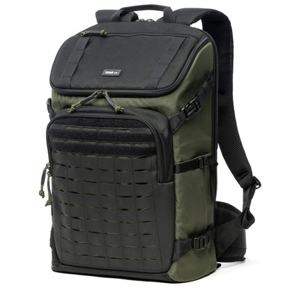Think Tank DarkLight 25L Montane Green tactical camera backpack front left view