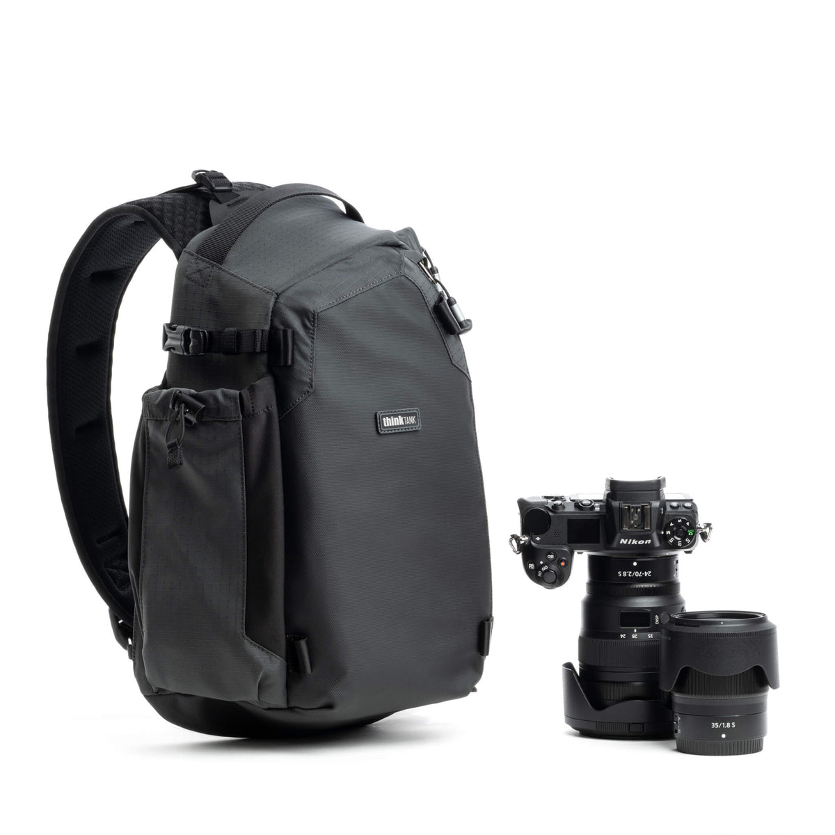 Think Tank PhotoCross 11L Basalt Black camera sling bag with camera gear