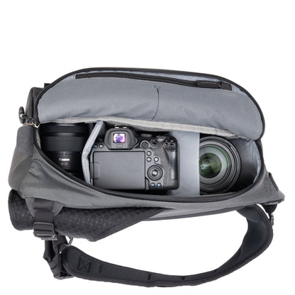 Think Tank PhotoCross 14L camera sling bag configured with Canon camera kit