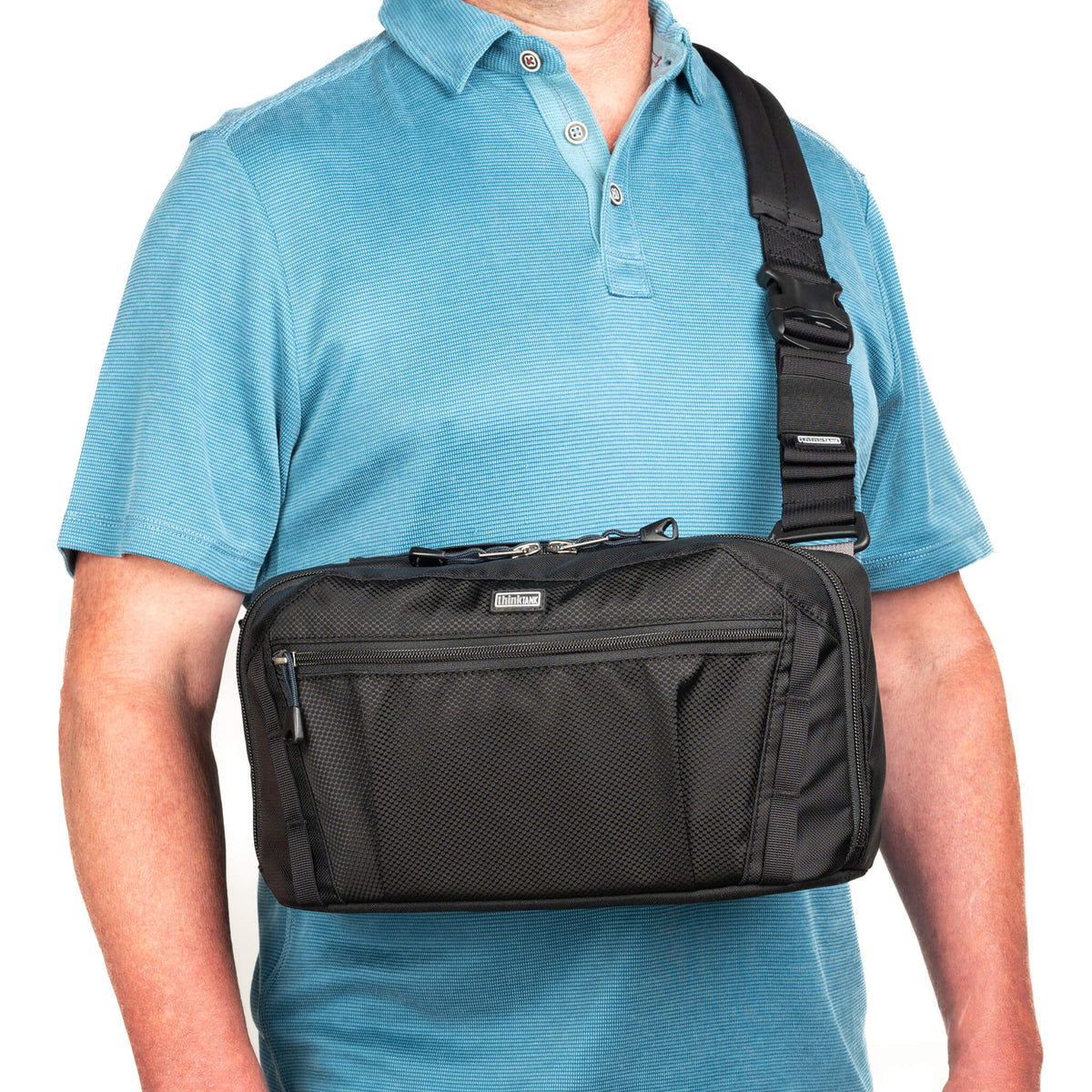 Think Tank PressPass 10 worn crossbody
