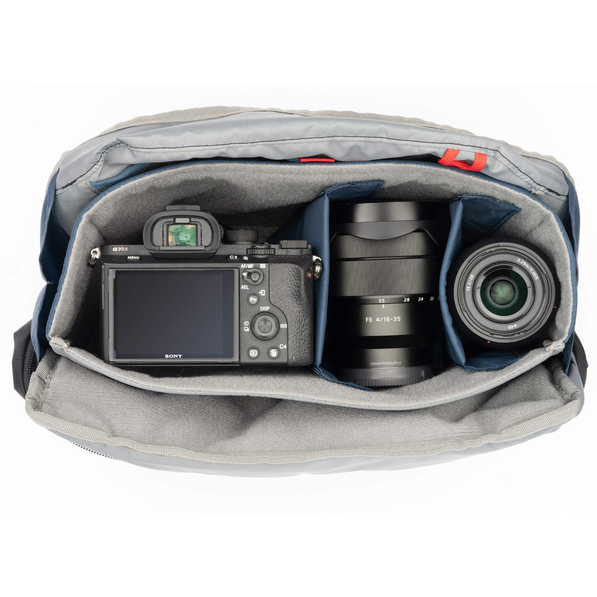 Think Tank PressPass 20 configured with camera gear
