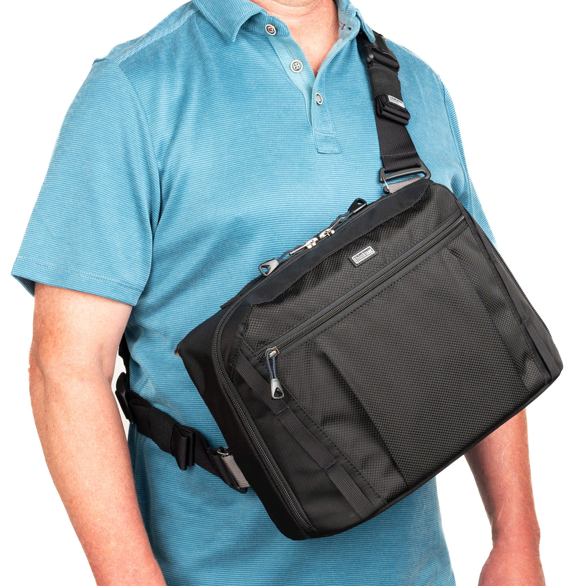 Think Tank PressPass 20 worn crossbody