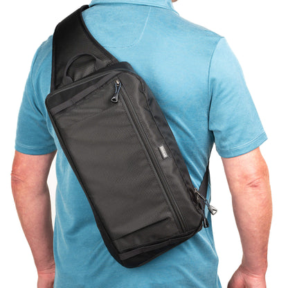 Think Tank PressPass Sling worn across the back