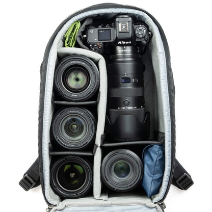 Think Tank Walker Pro 24L configured with Nikon camera bodies and lenses